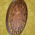 ساعت دیواری چوبی فرفورژه